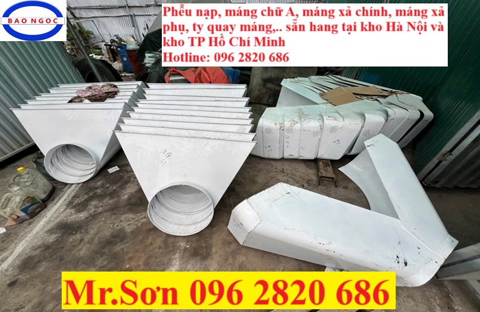 máng xả, phễu nạp xe trộn bê tông