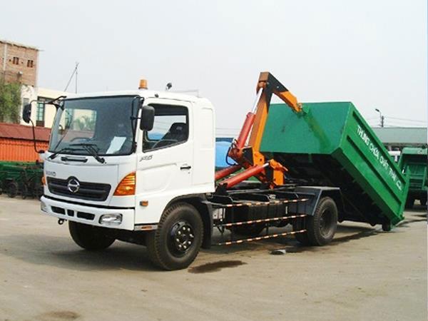 Xe chở rác thùng rời Hooklift 9 khối Hino