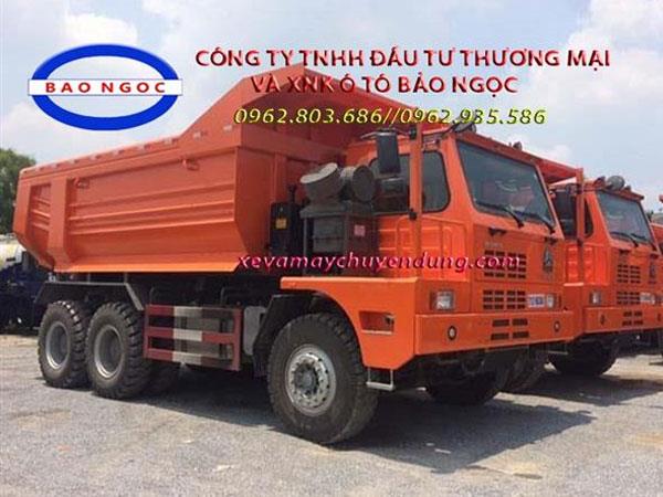 Xe ben howo 3 chân chạy mỏ 70 tấn động cơ 420 hp